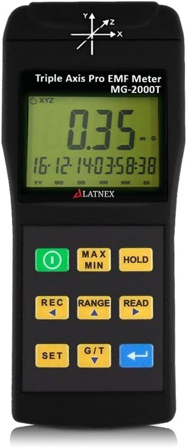 EMI Gauss-meter met magnetisch veld MG-2000T Drieassige as Professioneel gebruik met datalogger, EMI van MRI-machines, industriële en medische apparaten, stroomkabels en apparaten