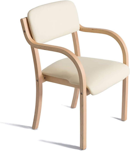 Massief houten eetkamerstoelen met armen keukenstoel gestoffeerde woonkamer fauteuil met rugleuning modern kantoor vrije tijd lounge receptie café stoelen accent armleuningen max. belasting 150 kg