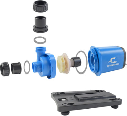CONQUERALL 980GPH 20W dompelwaterpomp 24V DC rendement pomp variabele frequentie Waterpomp Sinusgolf technologie Suit voor vijver fontein zoetwater en zoutwater