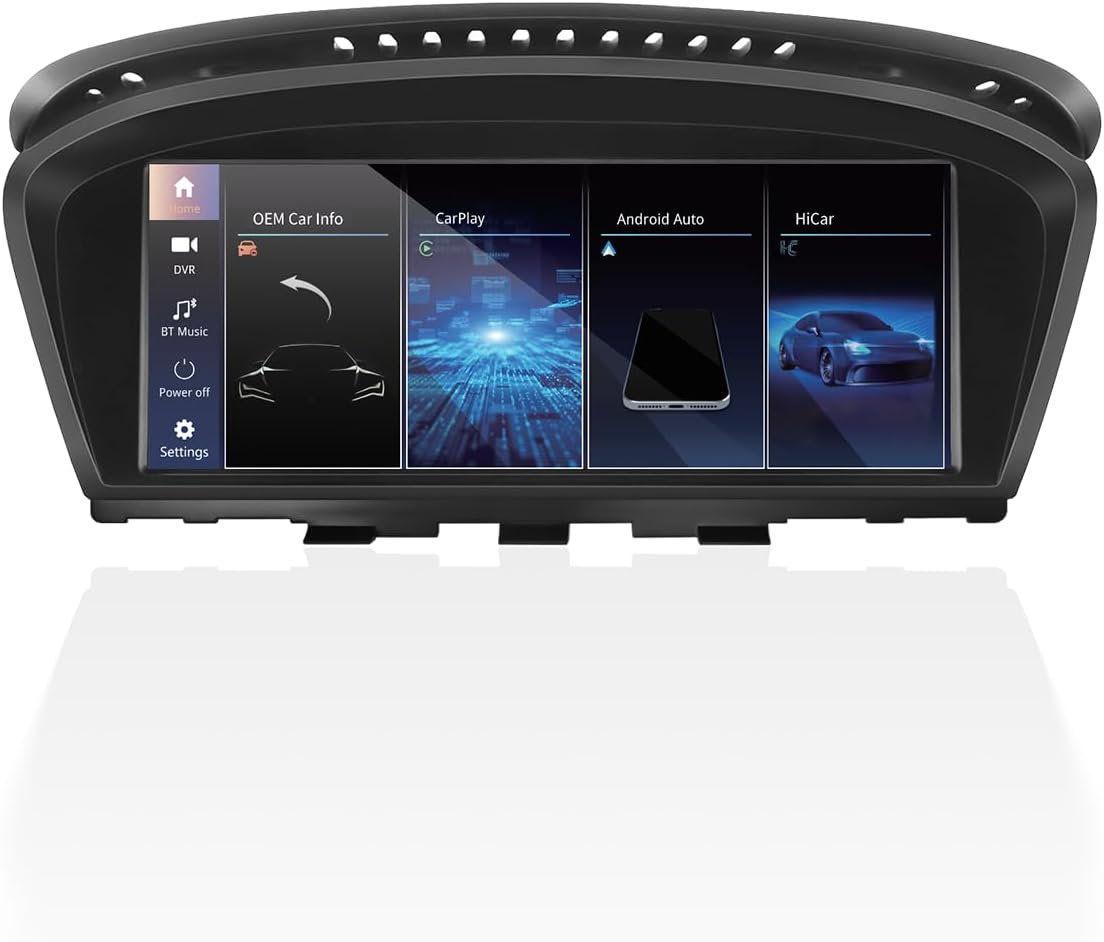 8,8 inch autoradio Linux touchscreen met Android Auto CarPlay voor BMW 3-serie E90/E91/E92/E93 & 5-serie E60/E61 (2008-2013 CIC System iDrive 3.0), originele display-upgrade