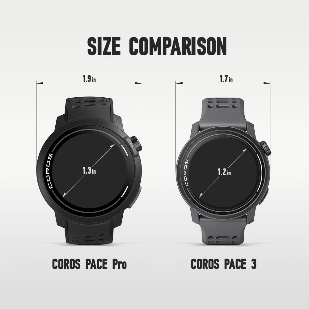 COROS PACE Pro GPS-SPORTHORLOGE, 1,3-inch AMOLED-touchscreen, snelste processor in zijn klasse, batterijduur van 20 dagen, navigatie met wereldwijde offline kaarten, slaapregistratie (Grijs)