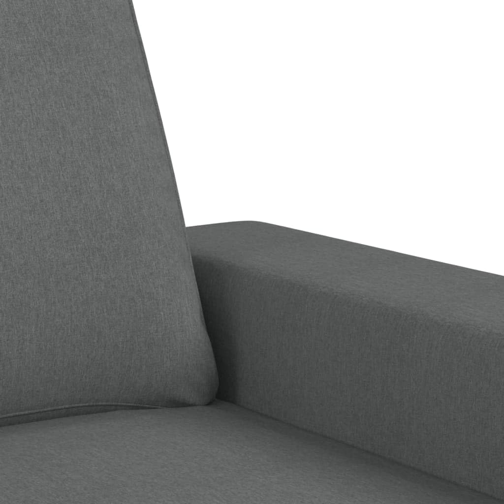 Fauteuil met kruk donkergrijs 60 cm stof beklede stoel relaxstoel comfortabel ontspannen modern design robuust frame