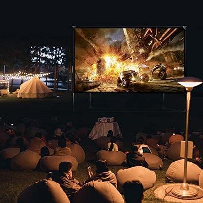 Projectiescherm en standaard 150 inch 16:9 HD 4K groot draagbaar projectiescherm met draagtas voor thuisbioscoop achtertuin bioscoop reizen opvouwbaar kreukvrij winddicht