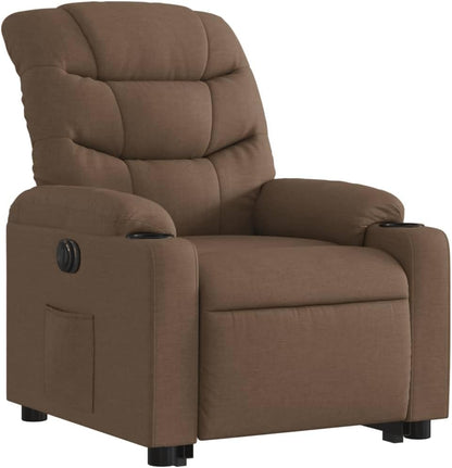 vidaXL Stand up chair electrically adjustable fabric brown