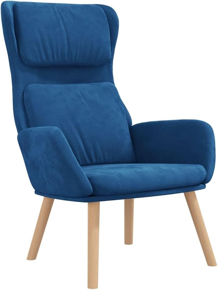 Relaxstoel – Fauteuil – Lounge Stoel – Zitstoel – Fluwelen Stoel – Metalen Frame – Poot van Rubberhout – Dikke Bekleding – Optimaal Zitcomfort