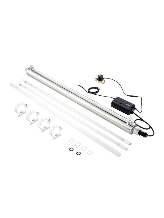 VEVOR UV-waterreiniger, 55 W, 45,4 l/min filter, waterreiniger, ultraviolet, veelzijdig, 220 V, met roestvrijstalen behuizing, voor het hele huis met kwartsmanchet, voor drinken, reinigen