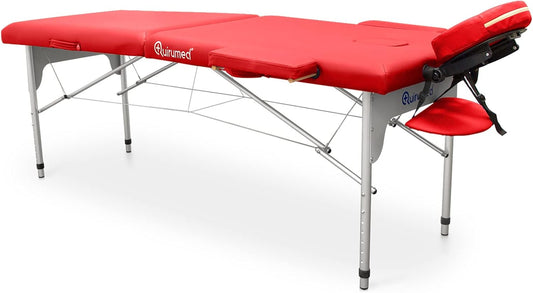 Opvouwbare Massagetafel Rood – Behandeltafel – Massagebank – Massage Tafel – Fysiotafel – Aluminium Frame – 6-Voudig Verstelbaar