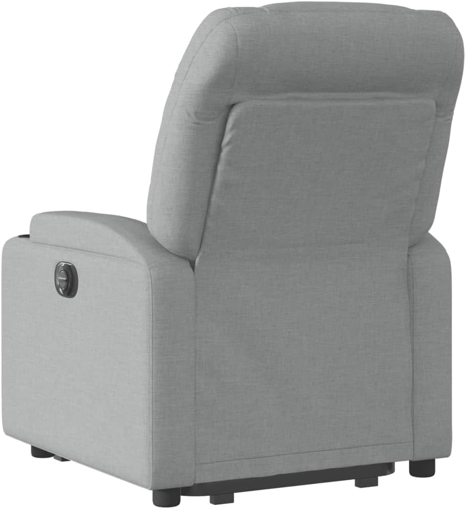 vidaXL Stand Up Chair Adjustable Fabric Light Grey, Stand Up Aid Recliner Armchair for Elderly, Electric Stand Up Aid Chair