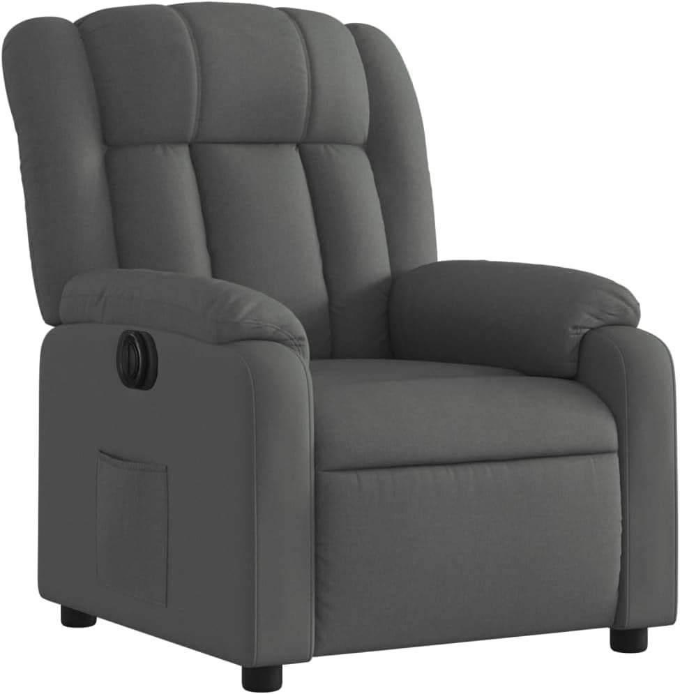 Elektrische Massagestoel, Fauteuil, Verstelbare Rugleuning, Voetsteun, Tv-Stoel, Relaxstoel met Ligfunctie, Ligstoel, Gestoffeerde Stoel, Fauteuil (lichtgrijs) (Donkergrijs #13)