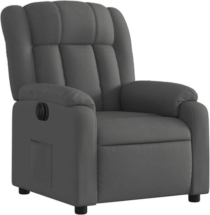 Elektrische Massagestoel, Fauteuil, Verstelbare Rugleuning, Voetsteun, Tv-Stoel, Relaxstoel met Ligfunctie, Ligstoel, Gestoffeerde Stoel, Fauteuil (lichtgrijs) (Donkergrijs #13)