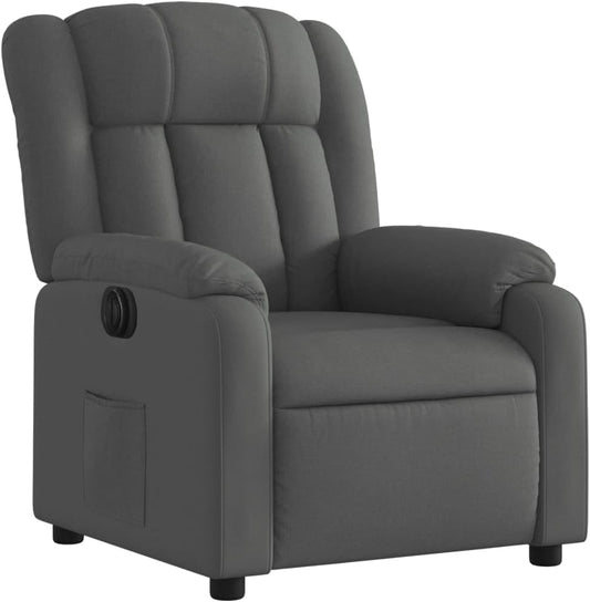 Elektrische Massagestoel, Fauteuil, Verstelbare Rugleuning, Voetsteun, Tv-Stoel, Relaxstoel met Ligfunctie, Ligstoel, Gestoffeerde Stoel, Fauteuil (lichtgrijs) (Donkergrijs #13)