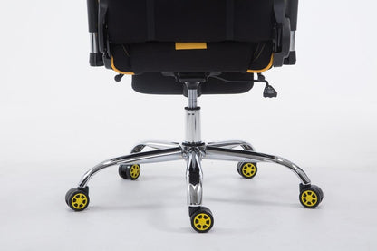 XL Gamingstoel – Bureaustoel – Gamestoel – Comfortstoel – Office Chair – Verstelbare Rugleuning – Draaggewicht 150 kg – Zwarte Gele Stof
