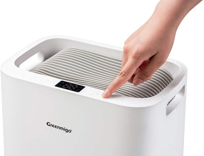 Elektrische Luchtontvochtiger 13L/24h Ontvochtigingsprestaties Kamergrootte max.50m²,Kamerontvochtiger Stille Luchtreiniger voor Huis,Kantoor,Kelder etc.-Tegen Vocht,Schimmel