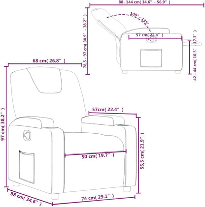 vidaXL Armchair adjustable artificial leather wine red