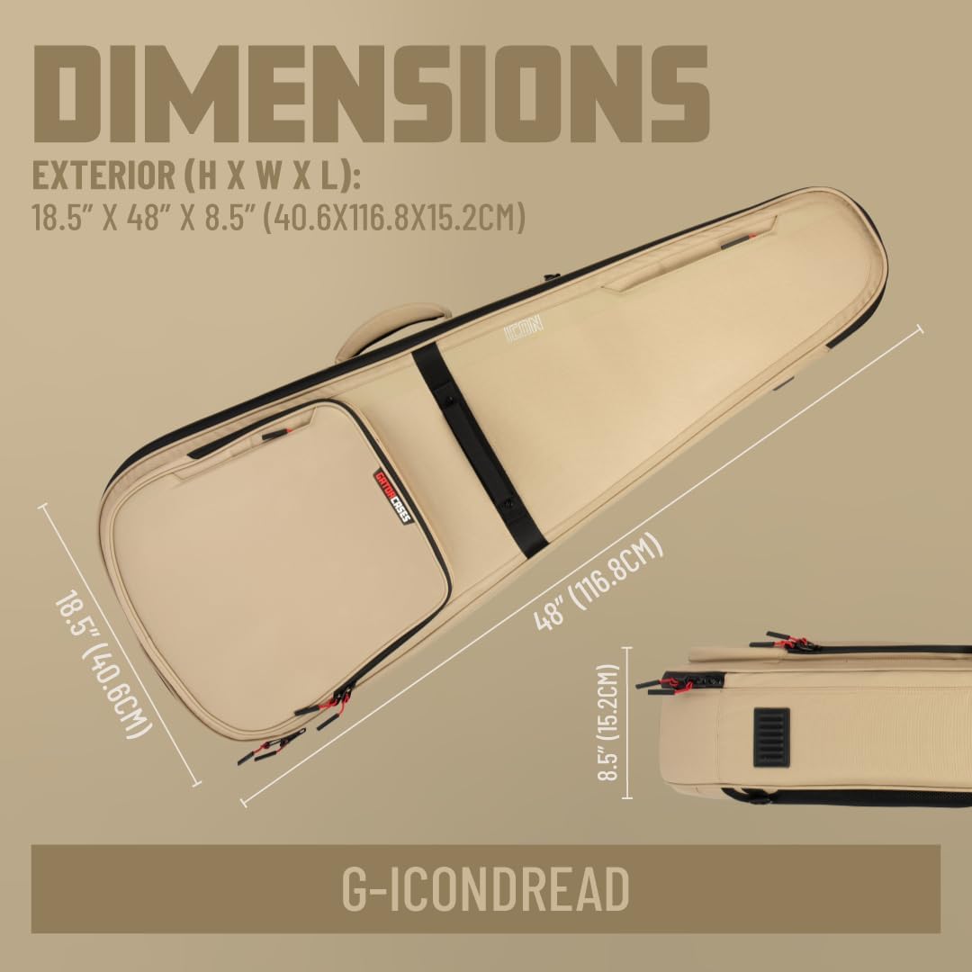 Gator Cases ICON serie Premium weerbestendige gigbag voor akoestische gitaren met TSA bagageslot-vriendelijke ritstrekkers (G-ICONDREAD)