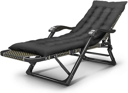 Opvouwbare Zero Gravity stoelen, liggende stoelen, ligstoelen, ligstoel, ligstoel, fauteuil, tuin buiten terras ligstoelen, super breedte 65 cm (kleur: 2) - QUORE