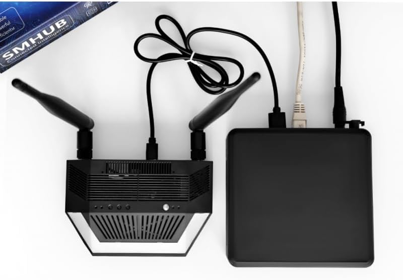 LINEOPS SMHUB Essential – Home Hub Multiprotocol Zigbee 3.0, Thread, WiFi 6 & Bluetooth naar Ethernet en USB, werkt met Zigbee2MQTT, Home Assistant, Matter & HomeKit (SMHUB Essential)
