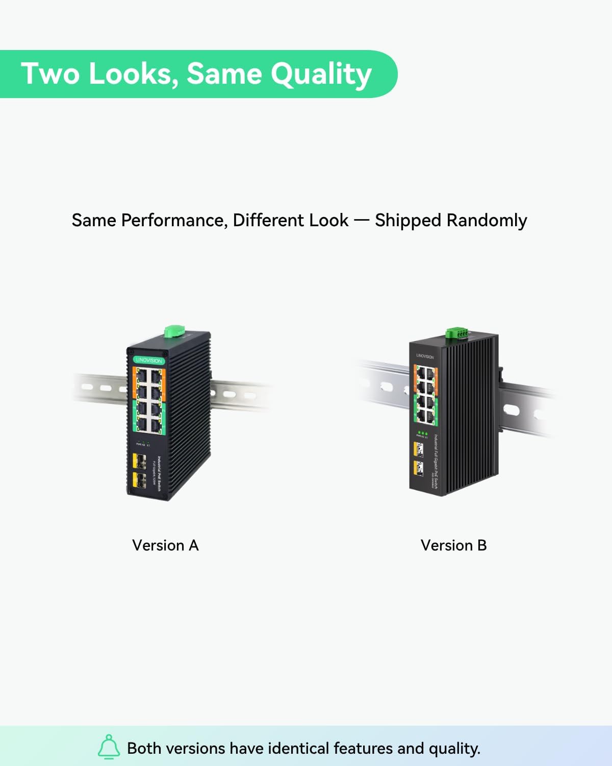 LINOVISION Industriële 8-poorts volledige Gigabit POE-switch met 4 BT 90W PoE-poorten, totaal POE-budget 120W, POE-waakhond, DIN-rail POE-switch voor PTZ-camera/POE-verlichting/ POE-monitor