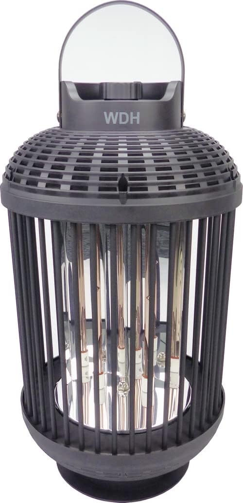 Verwarmingslantaarn – Straalkachel – Terrasverwarmer – Buitenheater – Balkonverwarmer – 2 Warmtestanden 600/1.200W – 180° Draaibare Kop