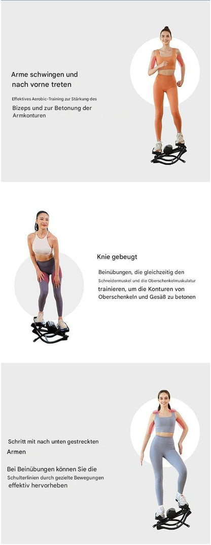 Rock Stepper trainingsapparaat - benen, billen, buikspieren en romp trainingsapparaat, zijdelingse stepper - voor vrouwen en mannen, voor thuis, woning, slaapzaal sportschool - QUORE