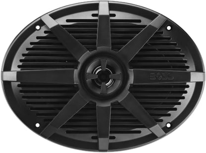 KIT SET VOOR BOSS AUDIO SYSTEMS MR692B 2 ovale 2-weg marine speakers, zwart 6 x 9 15 x 23 cm 175 watt rms 350 watt max 4 ohm waterdicht zeezwembad boothotel, per paar