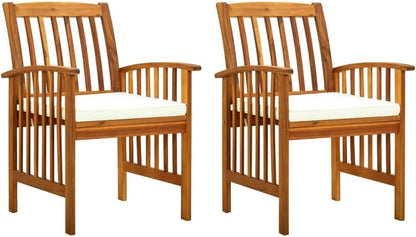 vidaXL Garden chairs 4 pieces with cushions, solid acacia wood - QUORE