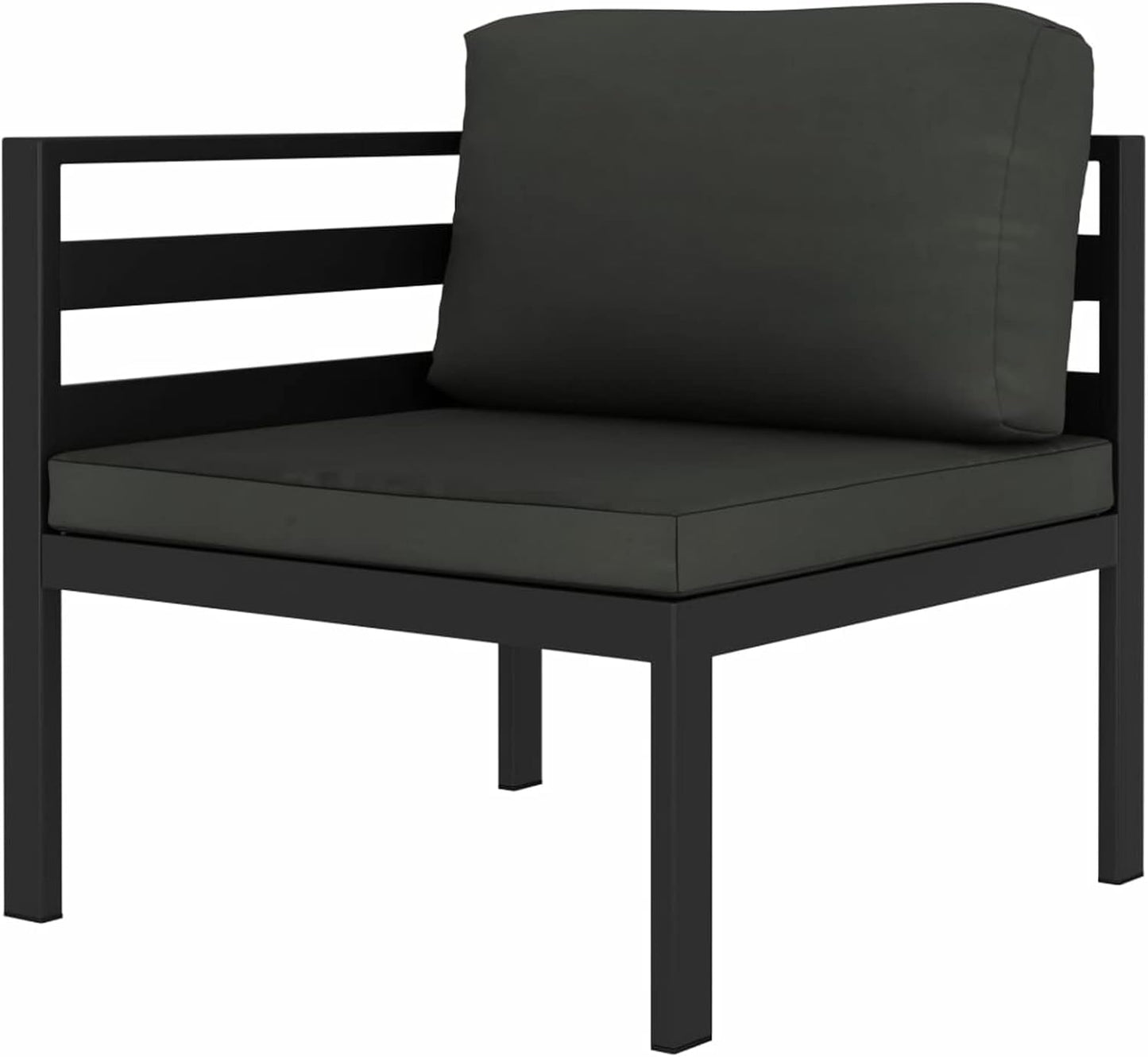 Tidyard Pallet Corner Sofa Aluminium Anthracite with Cushion 70 x 70 x 64.5 cm Garden Bench Aluminium Sofa Pallets Modular Garden Bench Aluminium Garden Bench - QUORE