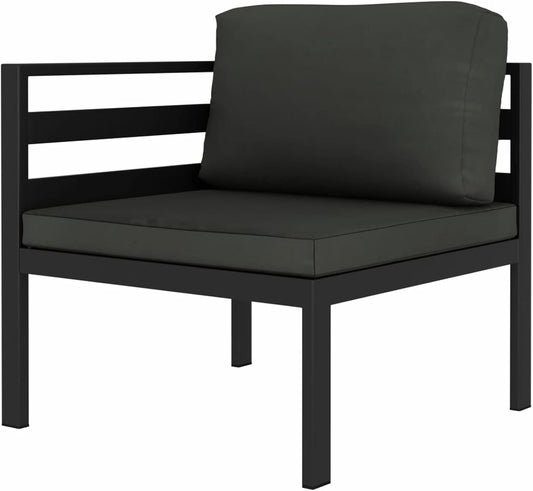 Tidyard Pallet Corner Sofa Aluminium Anthracite with Cushion 70 x 70 x 64.5 cm Garden Bench Aluminium Sofa Pallets Modular Garden Bench Aluminium Garden Bench - QUORE