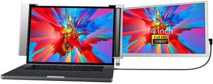 Lipa S14 14 inch portable monitor - Extra display laptop - Portable screen - HDR - Full HD with 60 Hz - USB c and HDMI - For laptops between 14 and 17 inch - Speakers - Can also be used separately - QUORE