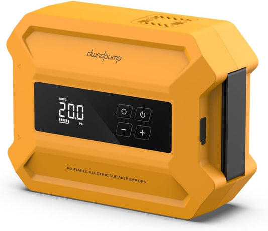 dwndpump Paddle Board Pomp Elektrische Draagbare, 20PSI Hoge Druk SUP Pomp, Intelligent Dual-Stage Inflatie Deflatie Functie, Auto-Off, LED Display, Luchtpomp voor Paddleboards