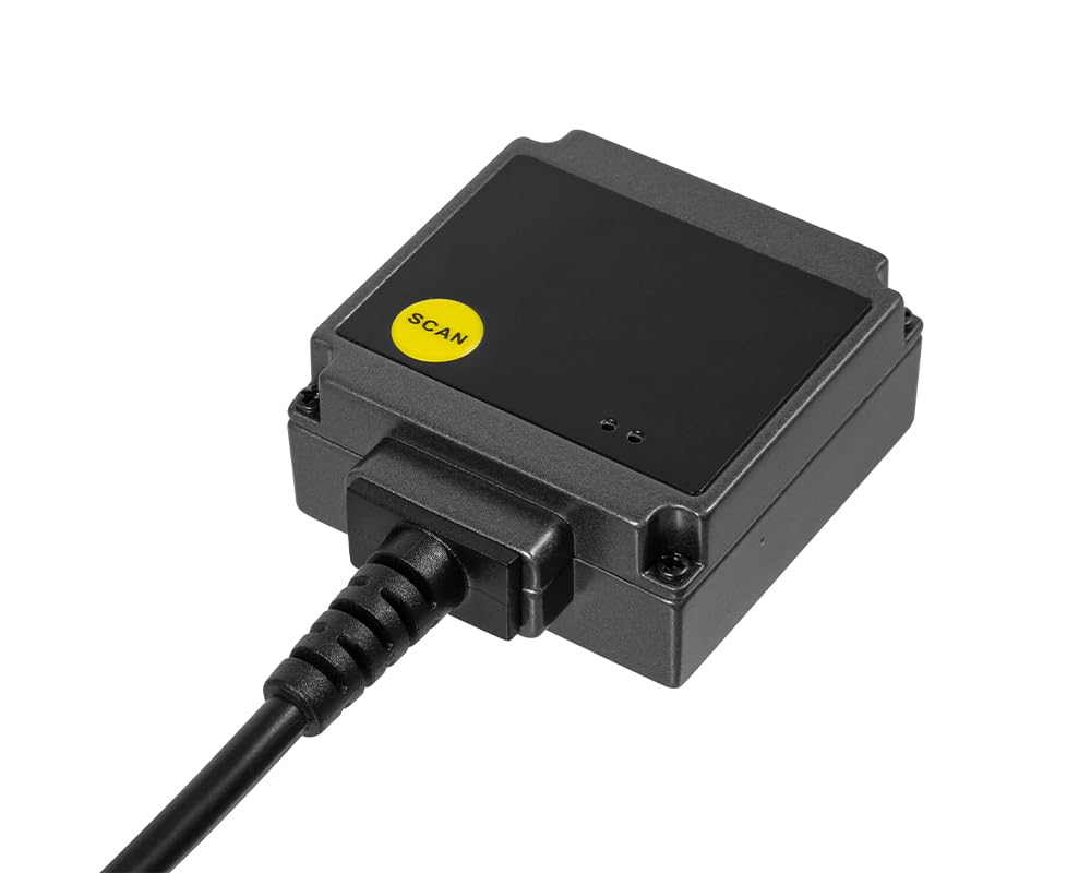 HD203 Industriële 1D/2D QR- en barcodelezer, metalen behuizing, USB, virtuele COM, automatisch en handmatig scannen, valbestendigheid tot 1,2 meter