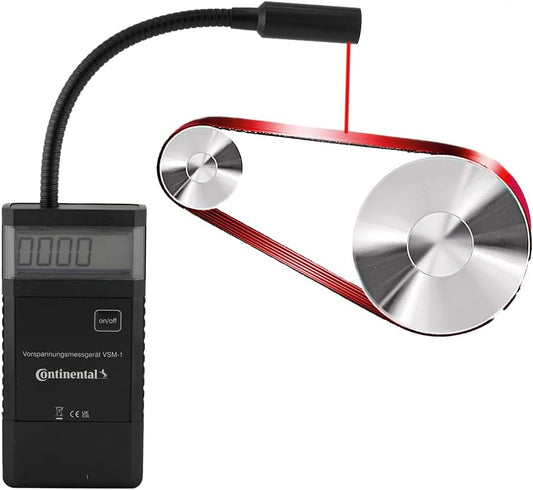 Conti® VSM-1 Bandspanningsmeter voor alle riemen, meetbereik 10-500 Hz, 4-cijferig lcd-display, optische sensor, voorspanningsmeter voor nauwkeurige meting van de riemspanning