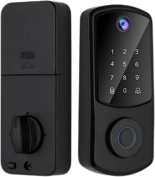 Smart Vingerafdruk WiFi Deurslot met Camera Capture en Unlock, Keyless Entry Deurslot met Deurbel Functie