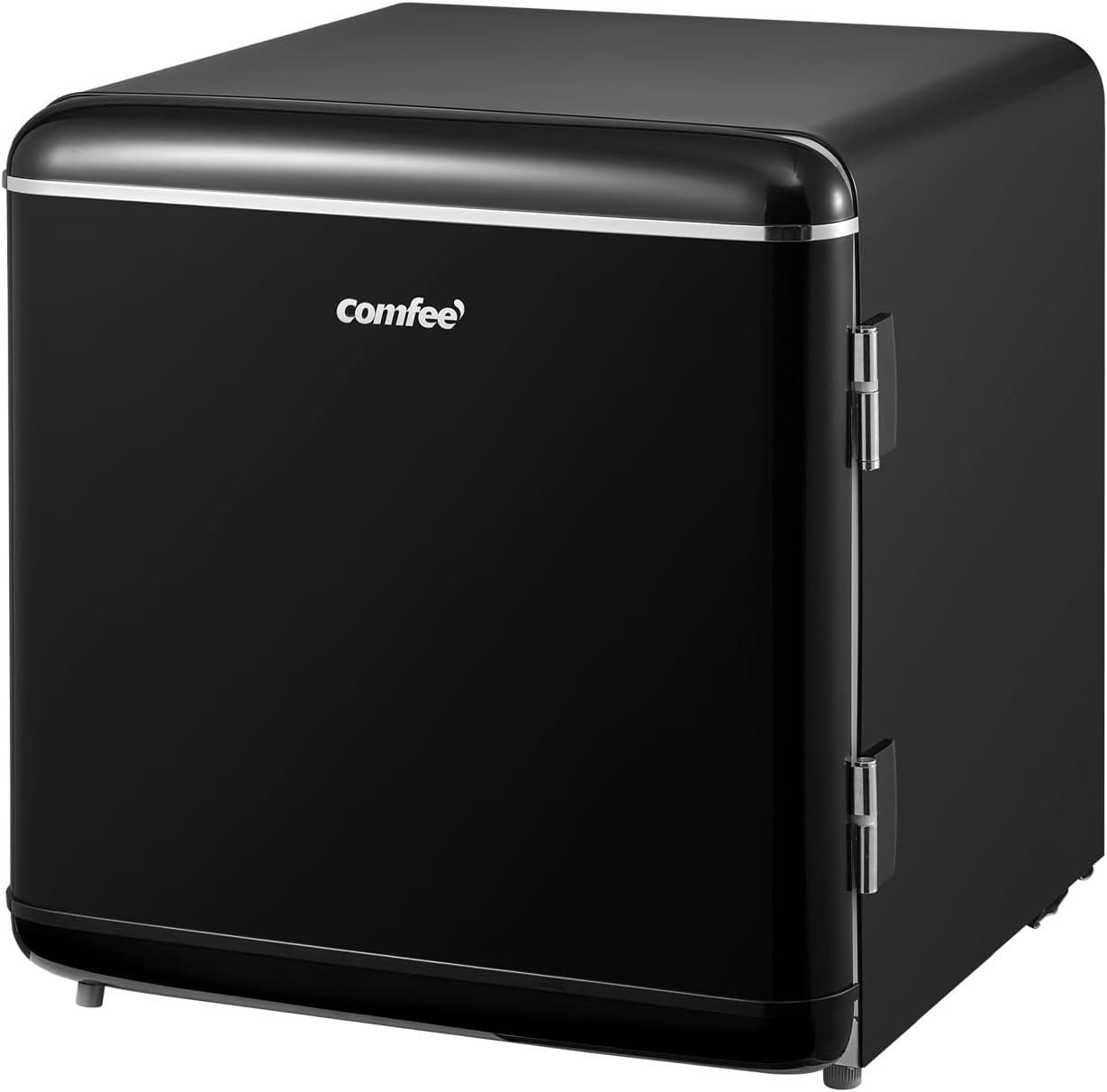COMFEE' RCD50BL2EURT(E) Small Cooler, 47 Litres, Retro Design, Mini Bridge Table, Adjustable Thermostat, Quiet, Suitable for Home, Office and Hotel, Black - QUORE