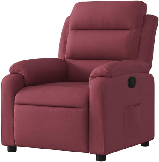 vidaXL Armchair adjustable fabric wine red, recliner chair, recliner chair, armchair, armchair, lazy chair, tv chair, stand chair, recliner chair - QUORE