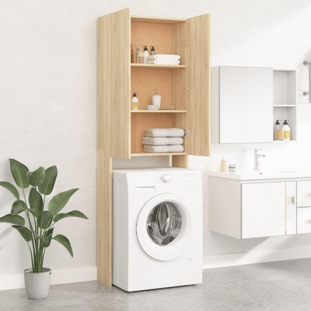vidaXL Washing Machine Cabinet 64x25.5x190 cm Sonoma Oak Color