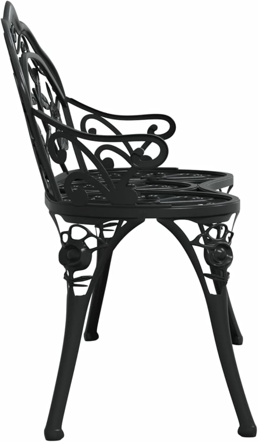 LAPOOH Garden bench 100 cm made of black cast aluminium, furniture, garden furniture and garden chairs, garden benches -317740 - QUORE