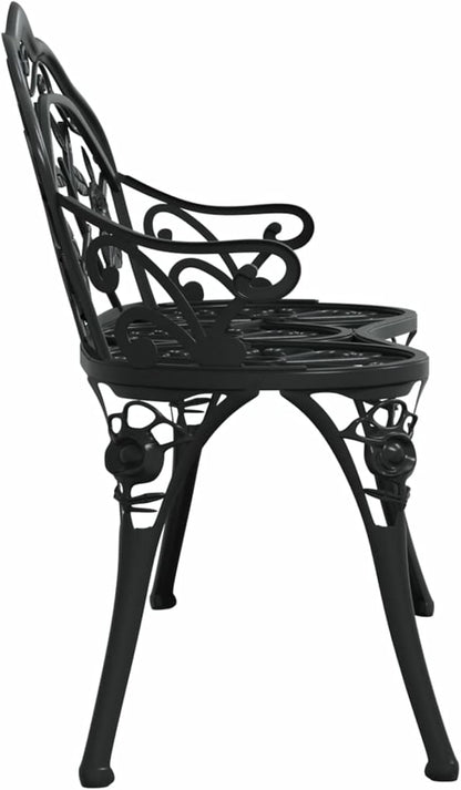 LAPOOH Garden bench 100 cm made of black cast aluminium, furniture, garden furniture and garden chairs, garden benches -317740 - QUORE
