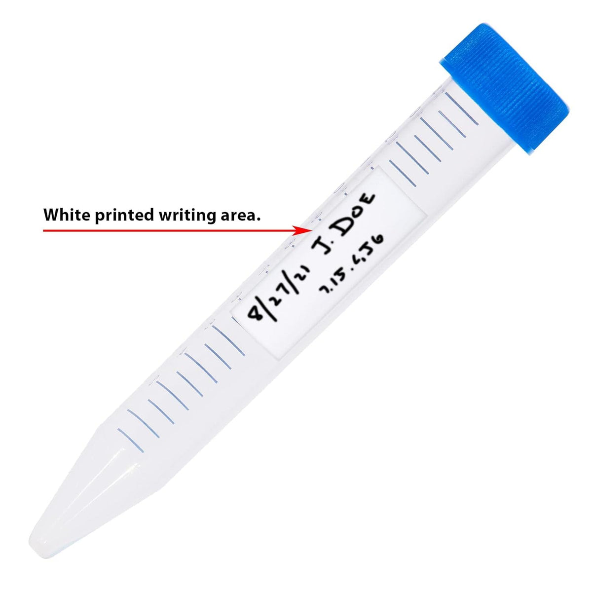 Globe Scientific 6286 Polypropyleen Centrifuge Buis met bijgevoegde blauwe Flat Top Schroefdop, Sterile, Bedrukte Afstudering, Rekpakket, 15mL Capaciteit (Case of 500)
