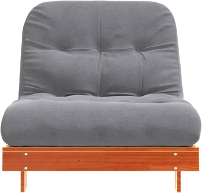Futon Sofa Bed with Mattress Brown 80 x 206 x 11 cm Solid Pine Sofa Bed for Bedroom Living Room - QUORE