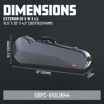 Gator Cases Presto Series Pro koffer voor 4/4 violen, antraciet (GBPC-VIOLIN44)