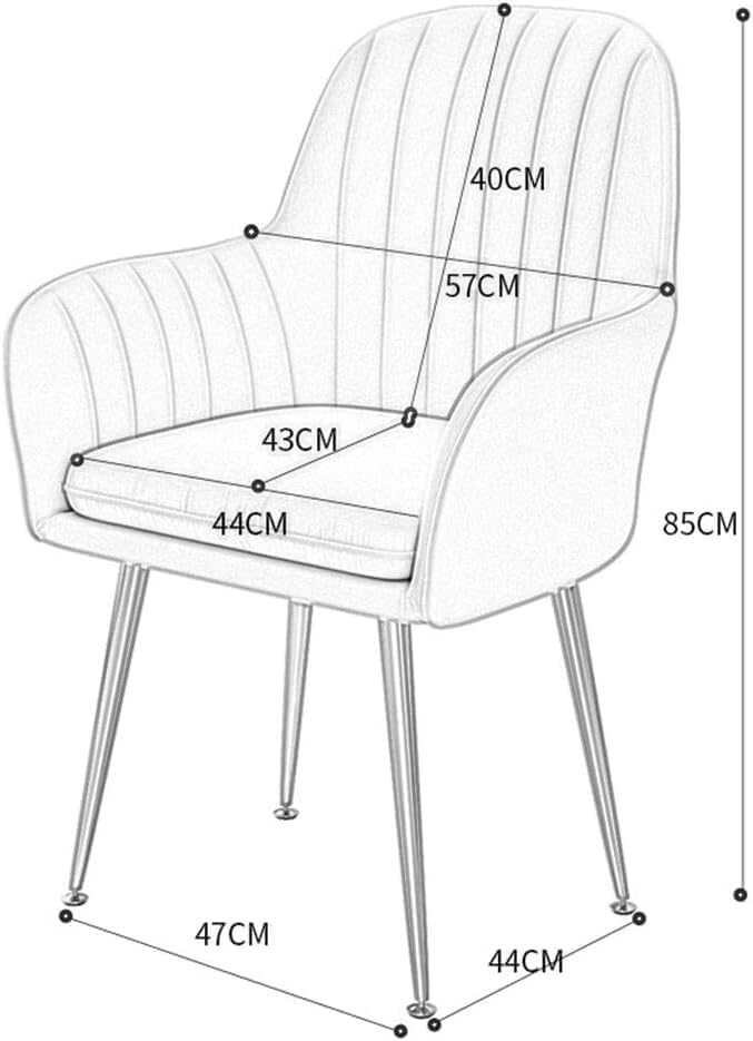 Eetkamerstoel - fauteuil met hoge rugleuning en stevige metalen poten, comfortabele eenpersoons sofa stoel voor keuken en eetkamer - QUORE