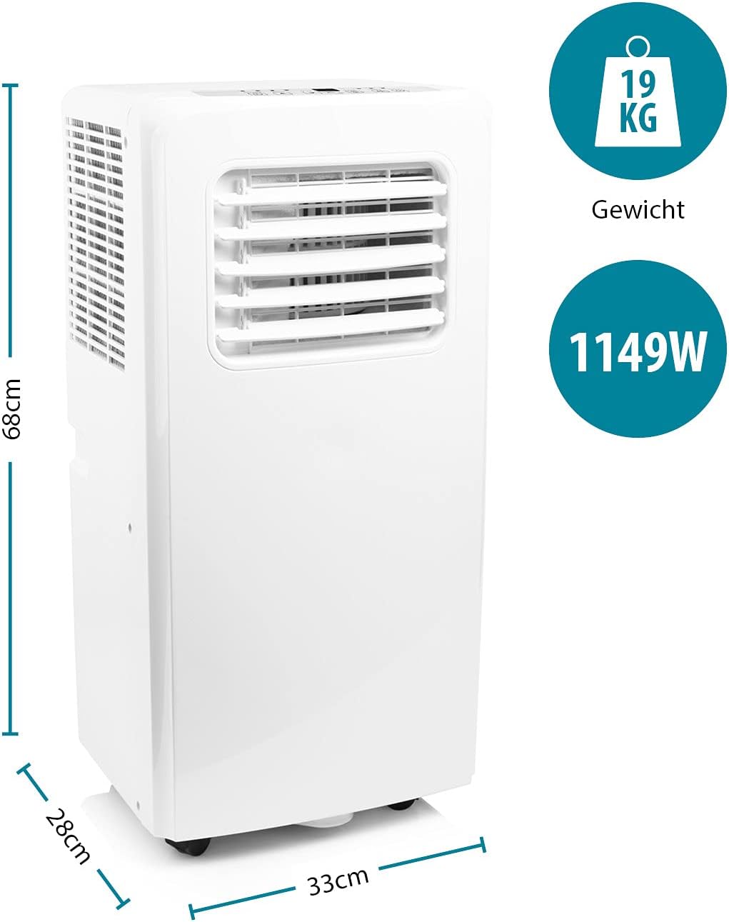 Tristar AC-5531 Mobiele Airconditioner – 3 in 1 Airco, Ontvochtiger en Ventilator - 10.500 BTU Koelvermogen - 1149 Watt - Energieklasse A