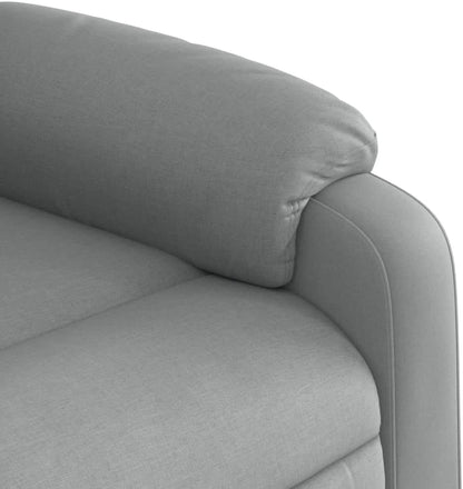 Elektrische Massagestoel – Fauteuil – Verstelbare Rugleuning – Voetsteun – Relaxstoel – Met 6-Punts Vibratiemassage – Elektrische Ligfunctie – Lichtgrijze Gestoffeerde Stoel