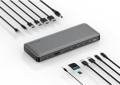 Kensington AD2010T4 Thunderbolt 4 Docking Station, Dual Monitor 8K/4K, Micro SD Kaartlezer, 96W Power Delivery, 2 x HDMI, Ethernet, USB-C 3.2 & 4 x USB-A-Poorten (K34111EU)