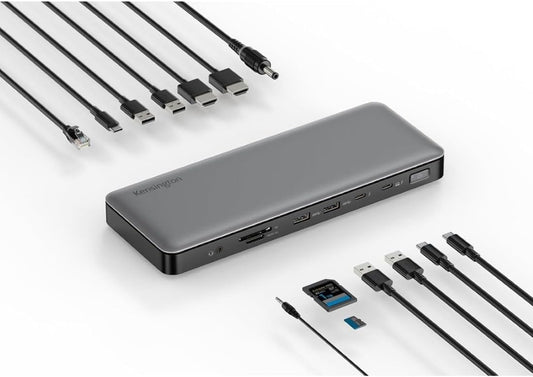 Kensington AD2010T4 Thunderbolt 4 Docking Station, Dual Monitor 8K/4K, Micro SD Kaartlezer, 96W Power Delivery, 2 x HDMI, Ethernet, USB-C 3.2 & 4 x USB-A-Poorten (K34111EU)