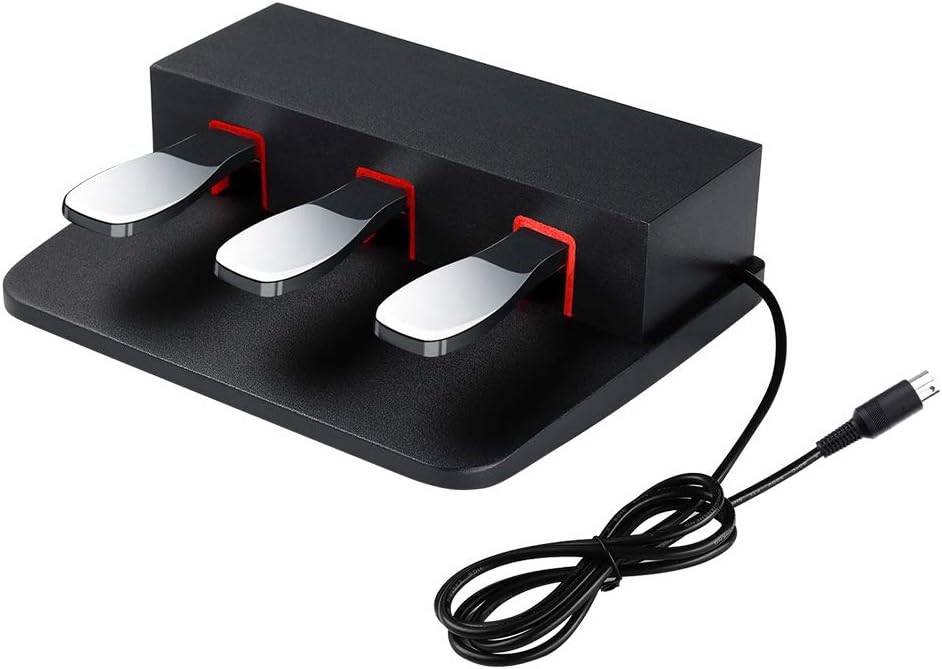 3-Pedaalsunit Voor Digitale Piano Zwart – Pedaalset – Pedaalunit – Sustainpedaal – Pianopedaal – Half-Damper Functie – 1,45 M Kabel