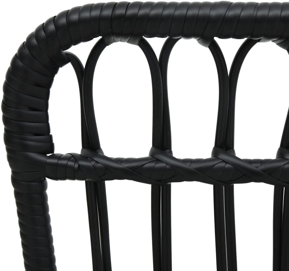 vidaXL Garden chair poly rattan black - QUORE
