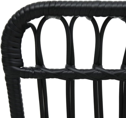 vidaXL Garden chair poly rattan black - QUORE