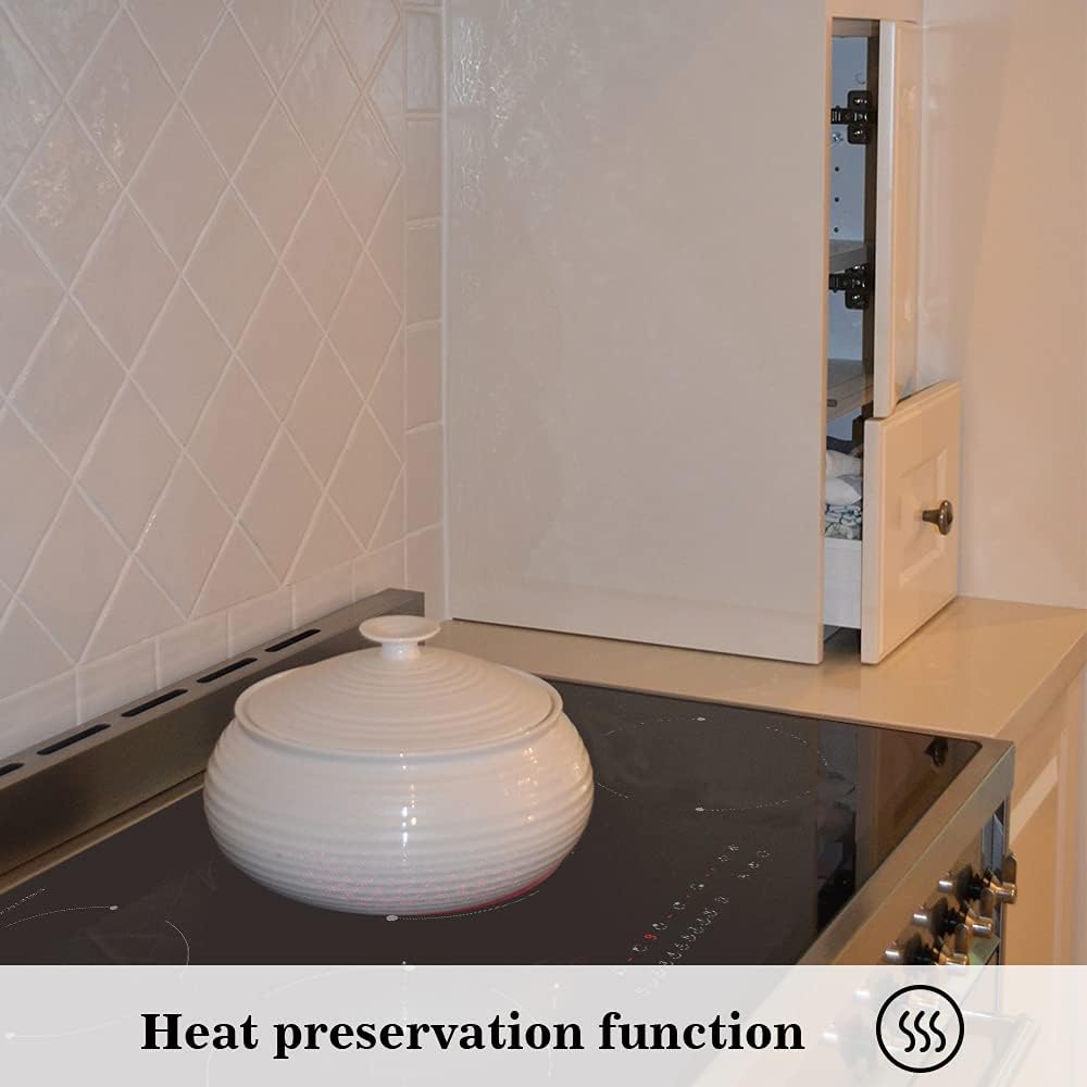 COVERCOOK Keramische kookplaat, 5 pitten, inbouw, elektrische kookplaat, 77 cm, 8200 W, touch-bediening, timer, zwart